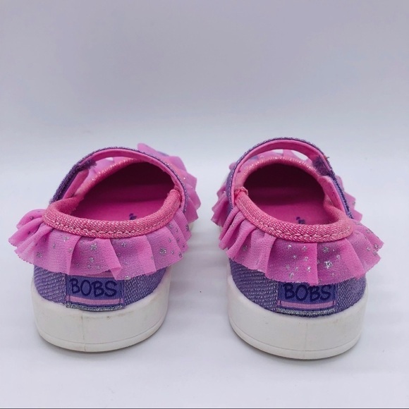 BOBS SKECHERS - GIRLS SZ 5 SPARKLY PINK & PURPLE - Picture 3 of 8